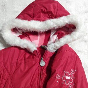 Girl's Red hooded puffer coat